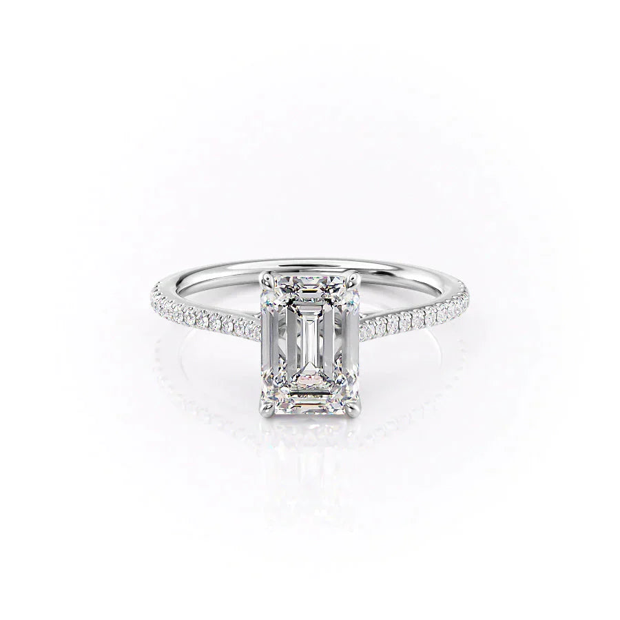 The Pave Madison Set With A 4.5 Carat Emerald Moissanite