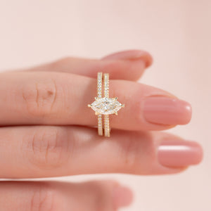 The Pave Madison Set With A Marquise Moissanite