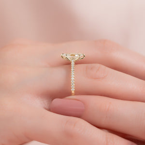 The Pave Madison Set With A 2.5 Carat Marquise Lab Diamond