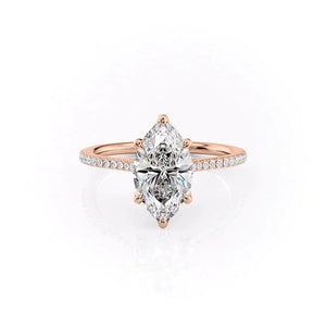 The Pave Madison Set With A 1 Carat Marquise Lab Diamond