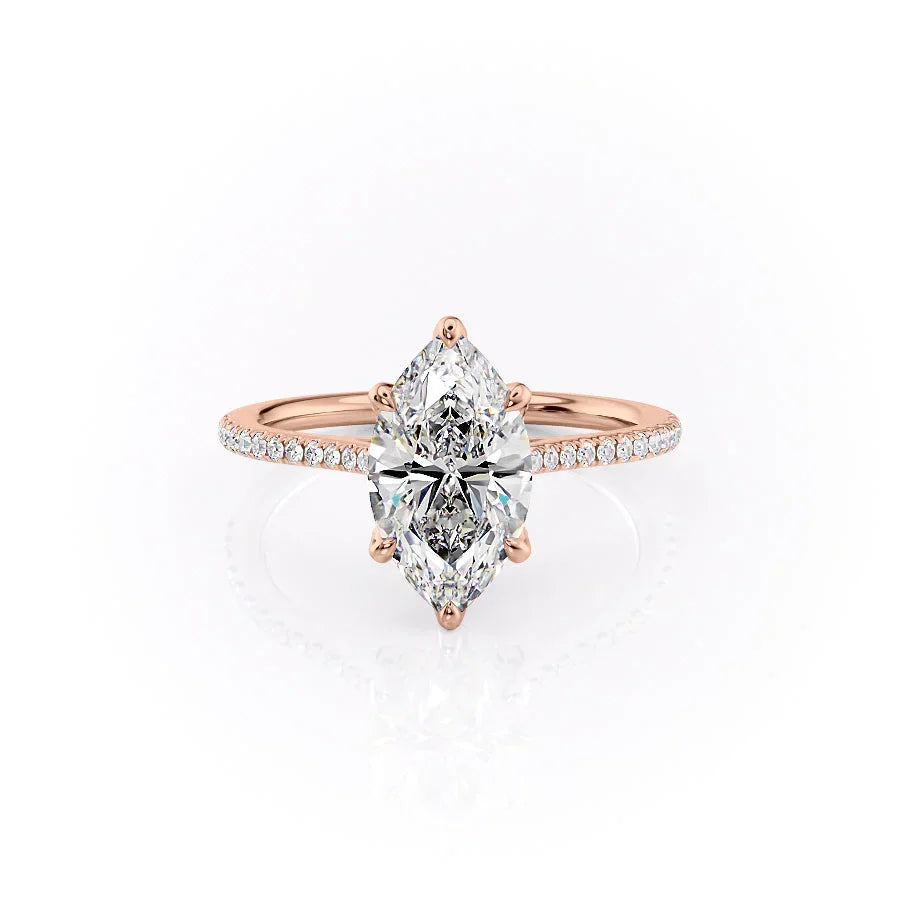 The Pave Madison Set With A 3 Carat Marquise Moissanite