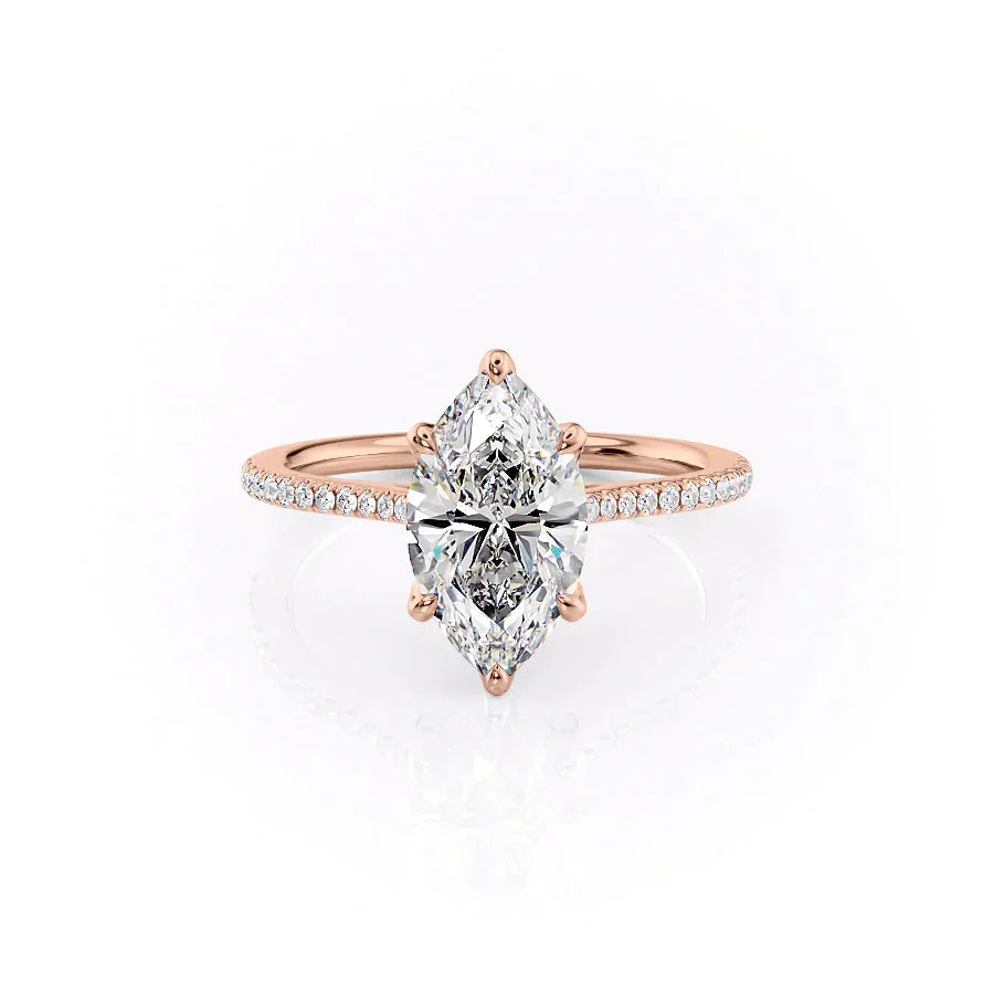 The Pave Madison Set With A 2.5 Carat Marquise Lab Diamond