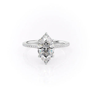 The Pave Madison Set With A 3.5 Carat Marquise Moissanite