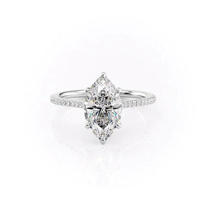 The Pave Madison Set With A 2.5 Carat Marquise Lab Diamond