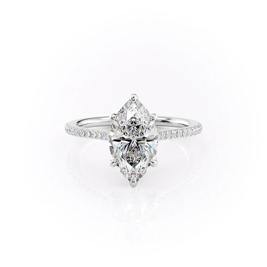 The Pave Madison Set With A 5 Carat Marquise Moissanite