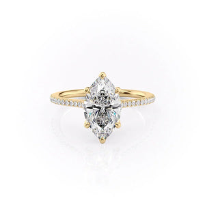 The Pave Madison Set With A 5 Carat Marquise Moissanite