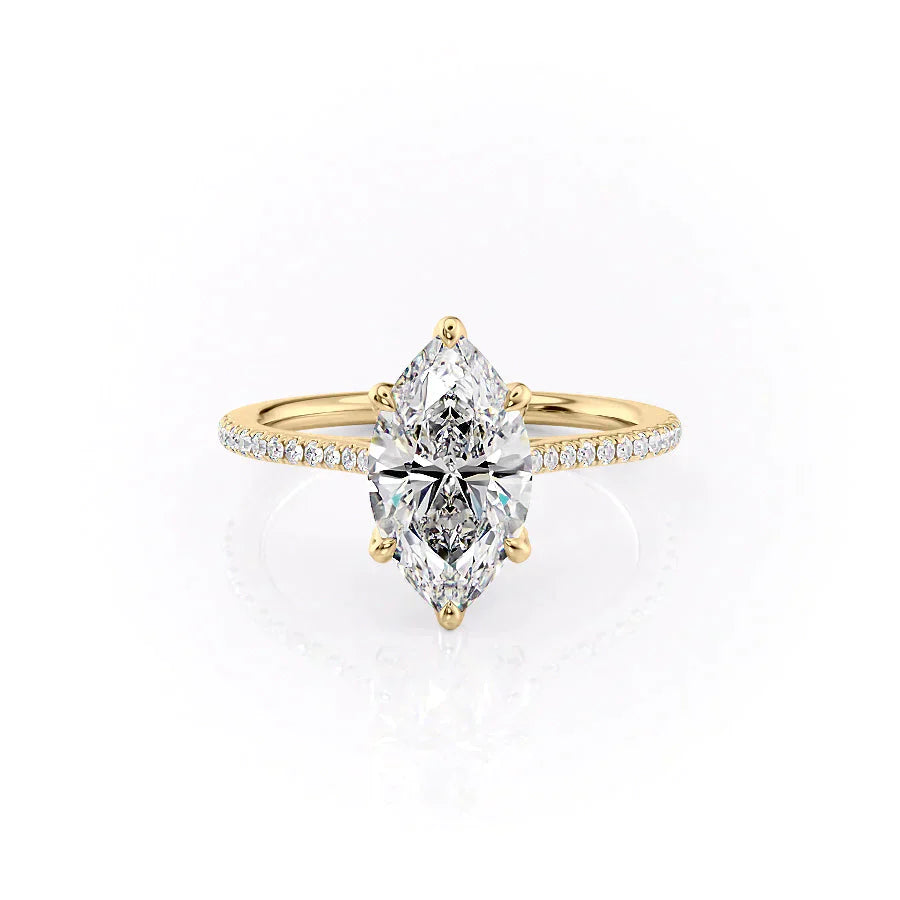 The Pave Madison Set With A 2.5 Carat Marquise Lab Diamond