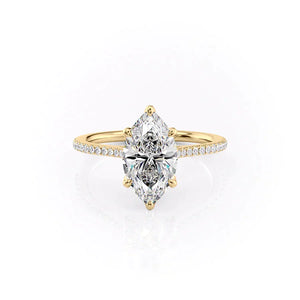 The Pave Madison Set With A 1.5 Carat Marquise Lab Diamond