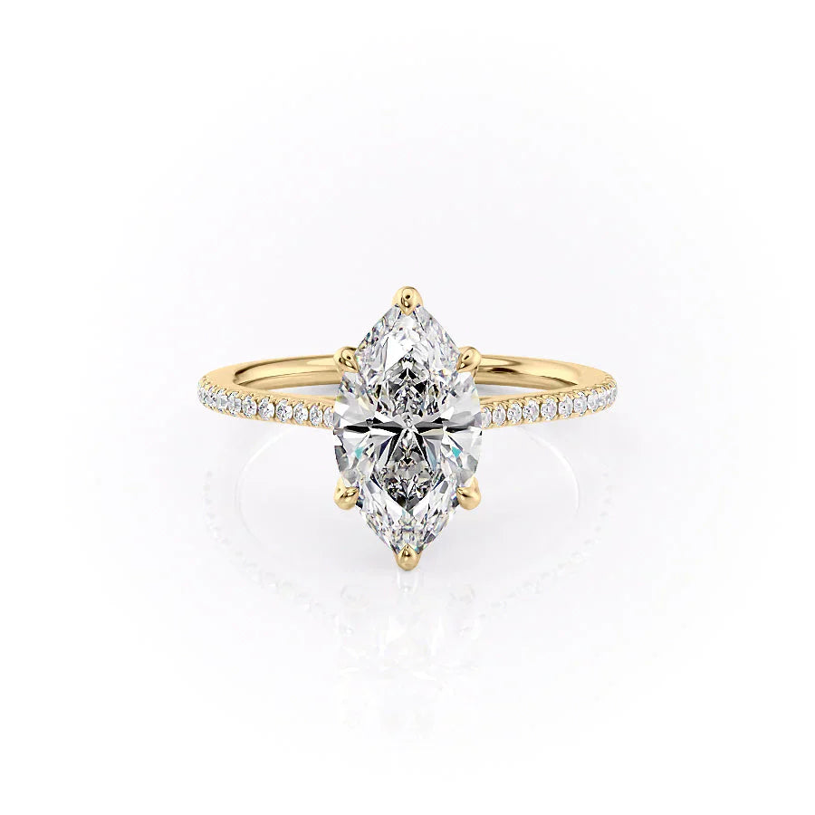 The Pave Madison Set With A 3.5 Carat Marquise Moissanite
