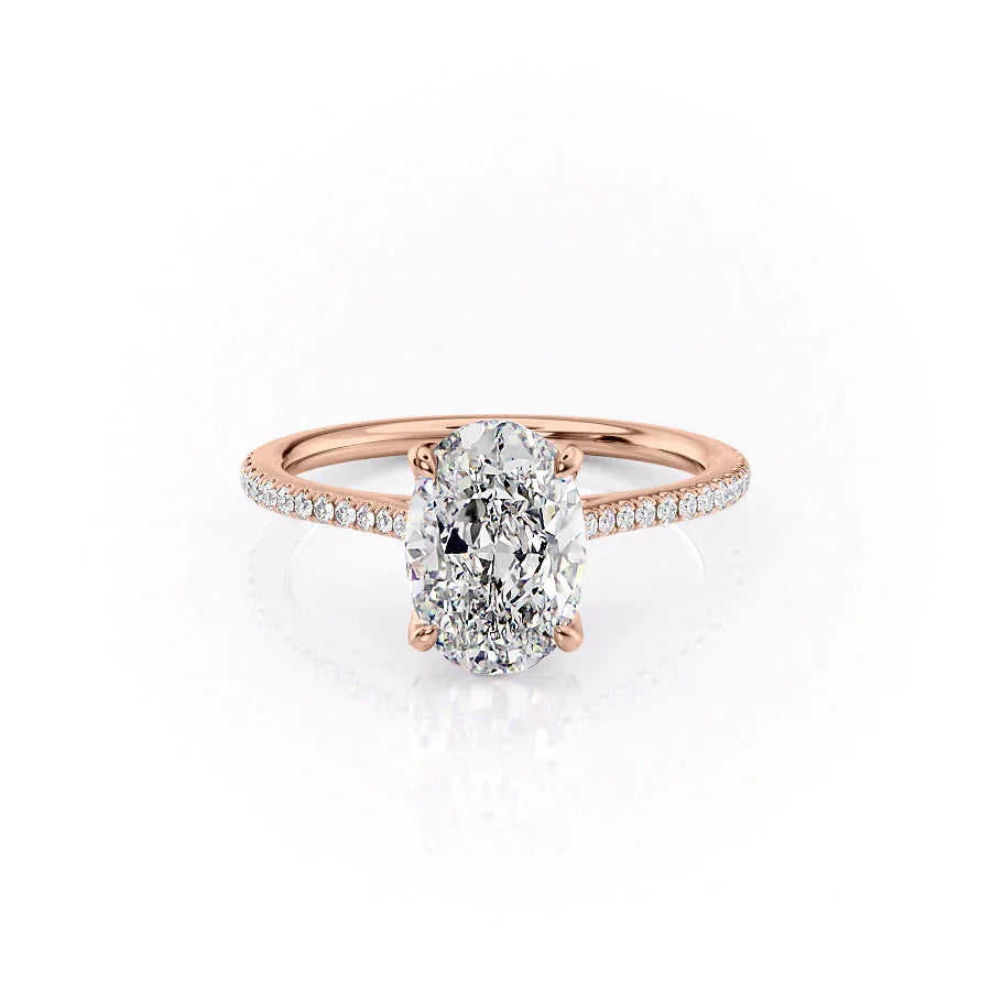 The Pave Madison Set With A 5 Carat Oval Moissanite