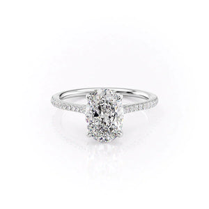 The Pave Madison Set With A 2.5 Carat Oval Lab Diamond