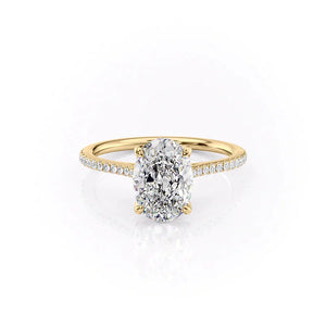 The Pave Madison Set With A 1 Carat Oval Lab Diamond