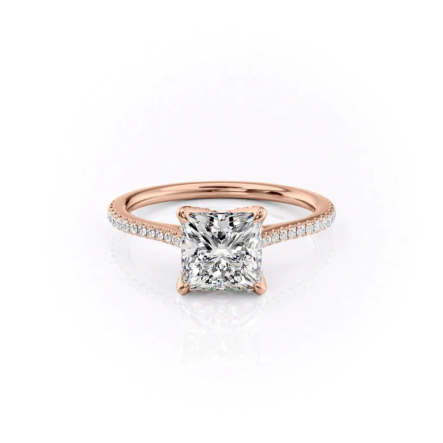 The Pave Madison Set With A 1.5 Carat Princess Moissanite