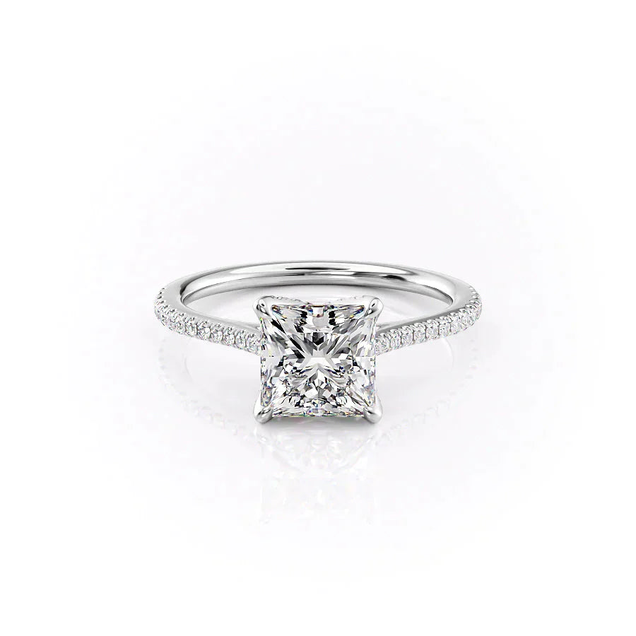 The Pave Madison Set With A 3.5 Carat Princess Moissanite