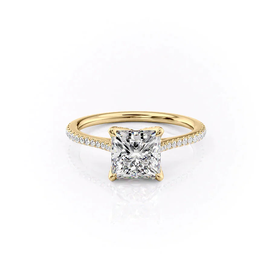 The Pave Madison Set With A 2.5 Carat Princess Moissanite