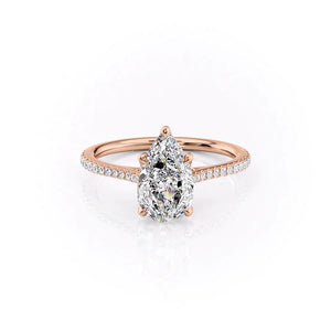 The Pave Madison Set With A 2 Carat Pear Moissanite