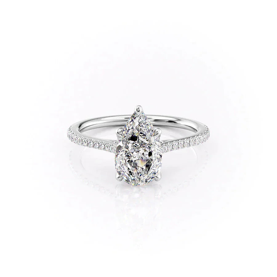 The Pave Madison Set With A 3 Carat Pear Lab Diamond