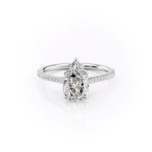 The Pave Madison Set With A 2 Carat Pear Moissanite