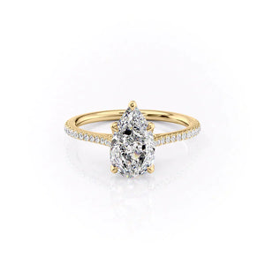 The Pave Madison Set With A 1 Carat Pear Lab Diamond