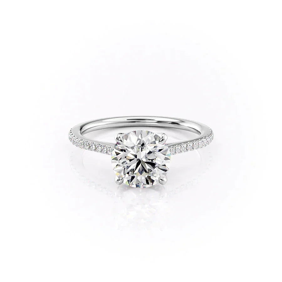The Pave Madison Set With A Round Moissanite