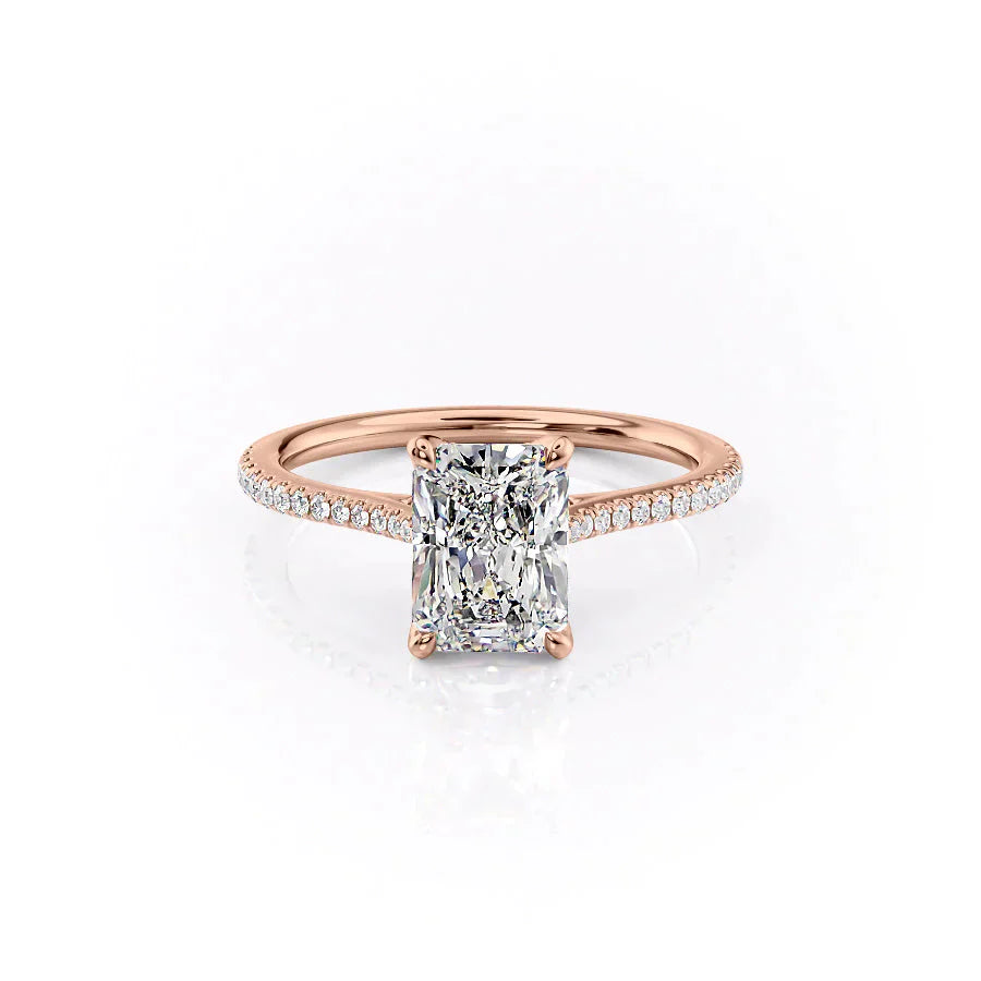 The Pave Madison Set With A 2 Carat Radiant Moissanite