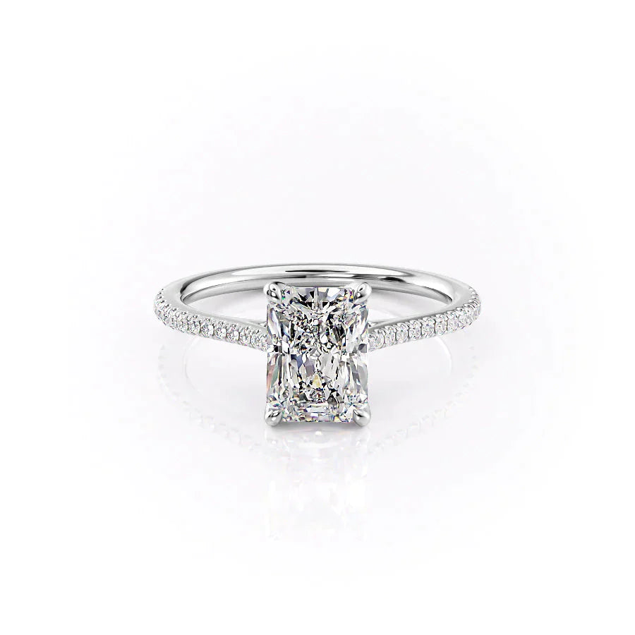 The Pave Madison Set With A 4 Carat Radiant Moissanite