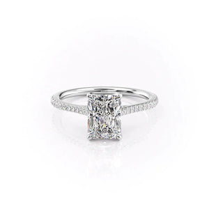 The Pave Madison Set With A 4 Carat Radiant Moissanite
