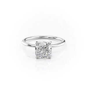 The Petal Kamellie Set With A 3.5 Carat Cushion Moissanite