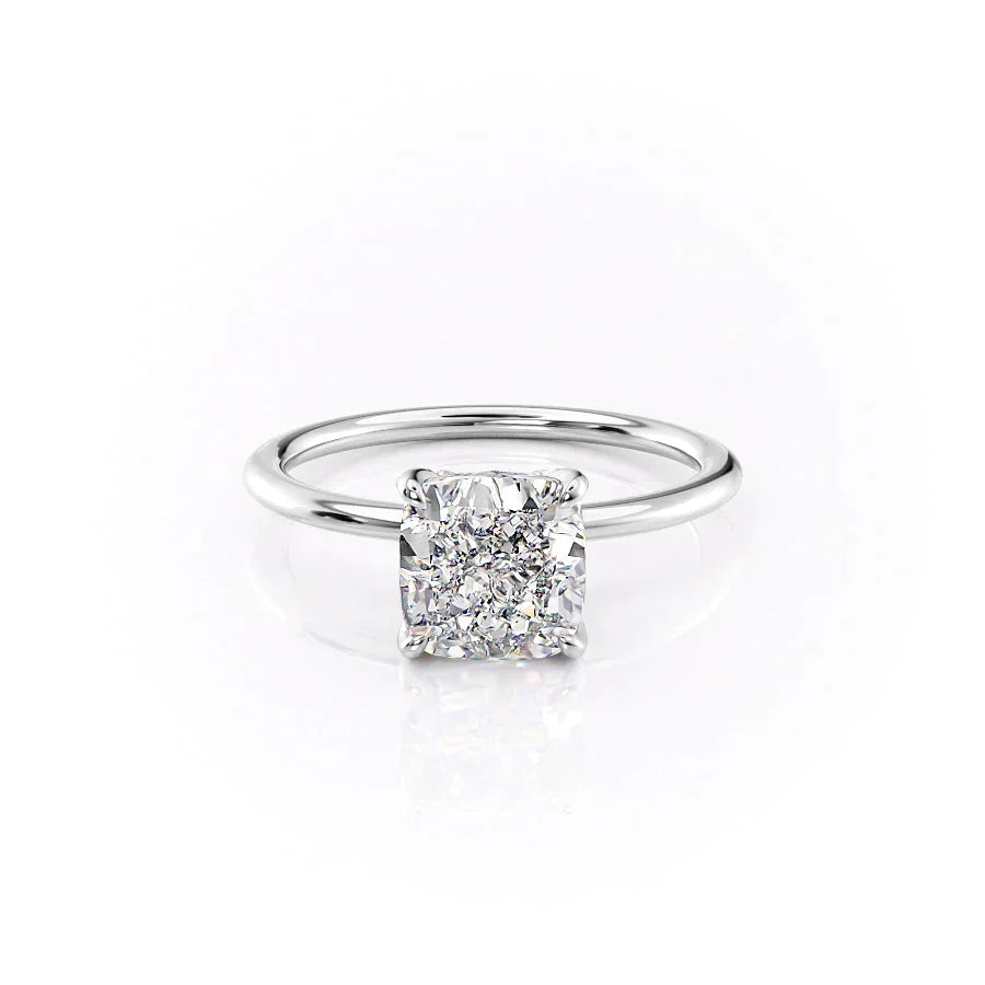 The Petal Kamellie Set With A 1.5 Carat Cushion Lab Diamond