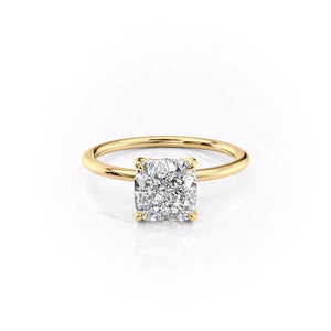 The Petal Kamellie Set With A 1.5 Carat Cushion Lab Diamond