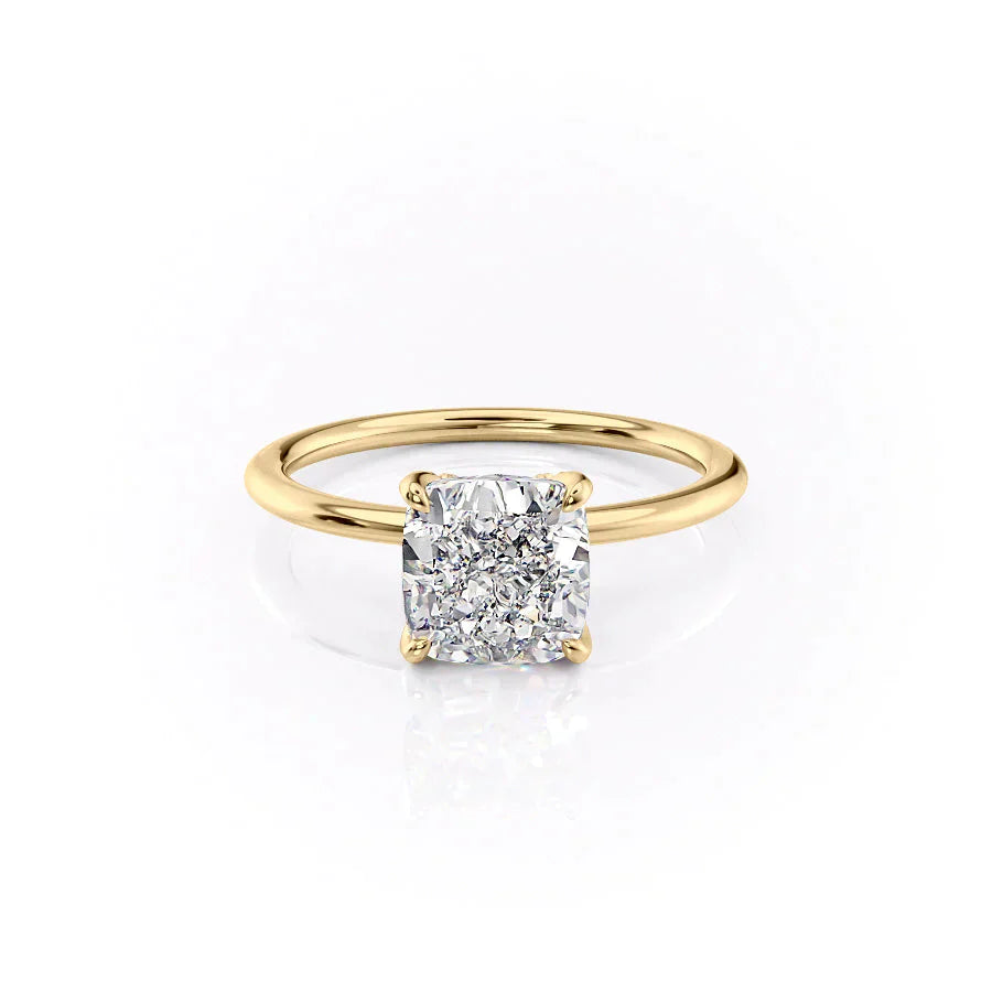 The Petal Kamellie Set With A 2 Carat Cushion Lab Diamond