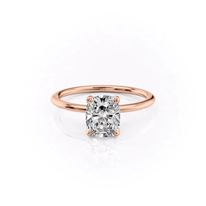 The Petal Kamellie Set With A 3.5 Carat Elongated Cushion Moissanite