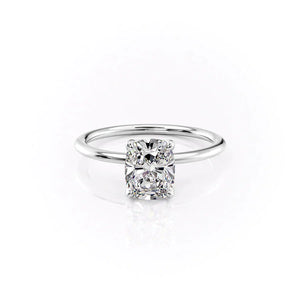 The Petal Kamellie Set With A 1 Carat Elongated Cushion Lab Diamond
