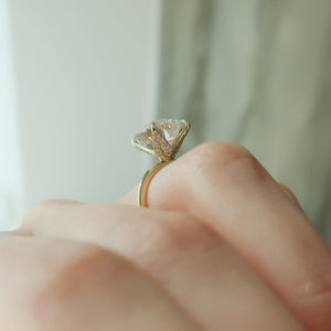 The Petal Kamellie Set With A Round Moissanite