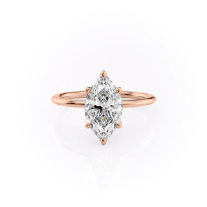 The Petal Kamellie Set With A 3.5 Carat Marquise Moissanite
