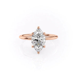 The Petal Kamellie Set With A 3 Carat Marquise Lab Diamond