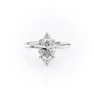 The Petal Kamellie Set With A 2.5 Carat Marquise Moissanite