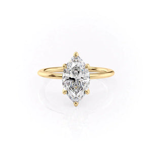 The Petal Kamellie Set With A 1 Carat Marquise Lab Diamond