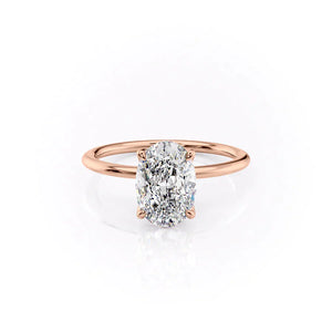 The Petal Kamellie Set With A 3 Carat Oval Lab Diamond