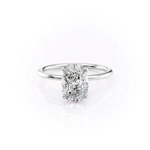 The Petal Kamellie Set With A 3.5 Carat Oval Moissanite