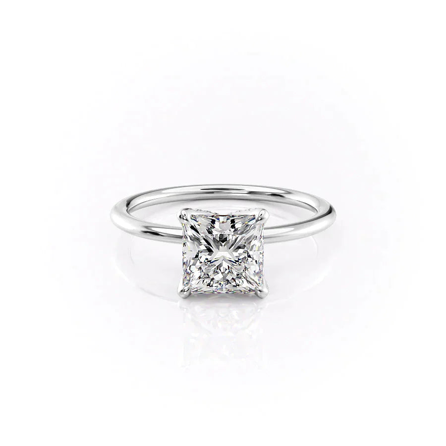 The Petal Kamellie Set With A 3 Carat Princess Lab Diamond