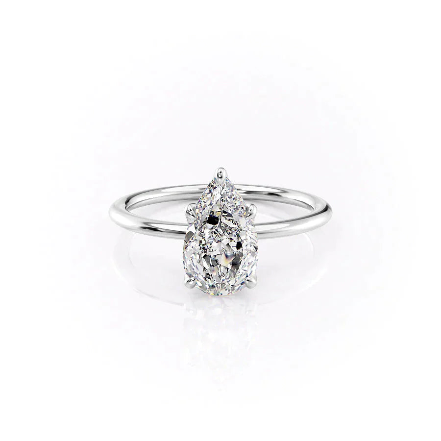 The Petal Kamellie Set With A 2 Carat Pear Lab Diamond
