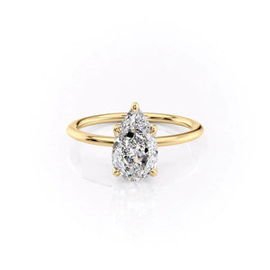 The Petal Kamellie Set With A 1 Carat Pear Lab Diamond