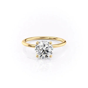 The Petal Kamellie Set With A 3 Carat Round Lab Diamond