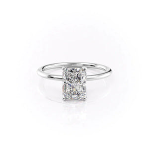The Petal Kamellie Set With A 1.5 Carat Radiant Moissanite