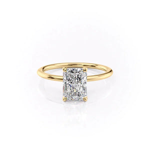 The Petal Kamellie Set With A 1 Carat Radiant Lab Diamond
