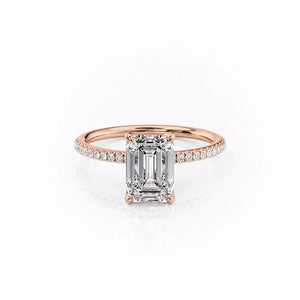 The Pave Petal Kamellie Set With A 2 Carat Emerald Lab Diamond