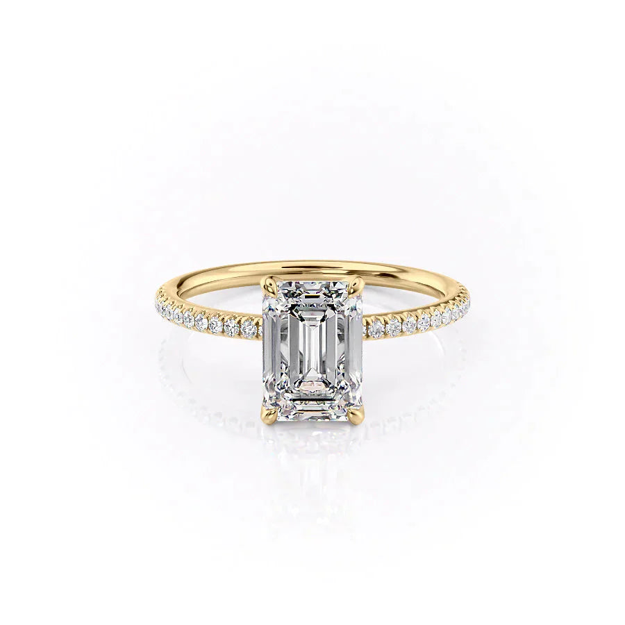 The Pave Petal Kamellie Set With A 2 Carat Emerald Lab Diamond