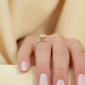 The Pave Petal Kamellie Set With A 2 Carat Radiant Lab Diamond