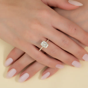 The Pave Petal Kamellie Set With A 2 Carat Radiant Lab Diamond